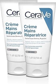 CeraVe Regenerating hand cream for extremely dry, rough hands, with hyaluronic and 3 essential ceramides, 2 x 50 ml