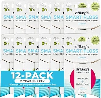 Dr. Tung's Smart Floss, 30 yds, Natural Cardamom Flavor 1 ea Colors May Vary (Pack of 12)