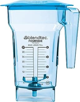 FourSide Jar (75 oz), Blender Jar, Commercial Grade, Hard Lid, BPA Free, Blue