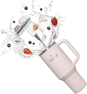 40oz. Cherry Blossom Stainless Steel Tumbler with Handle, All-Day StrawSip™, Double-Wall Insulated