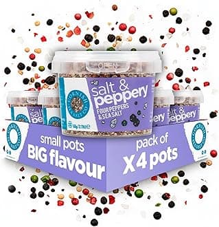 Cornish Sea Salt Tub (4 Pack, Salt & Peppery 60g), 1.00 kg (Pack of 1)