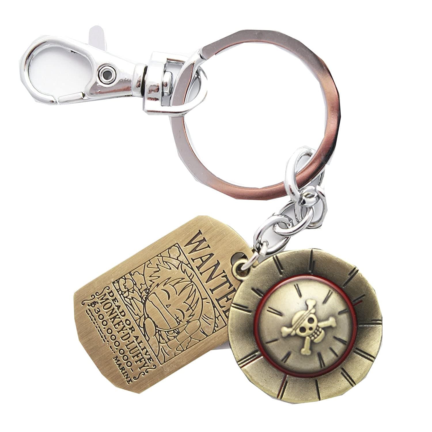 CCidea One Piece Luffy's Hat Floating Keychain (Brown, Modern, Round), Men's