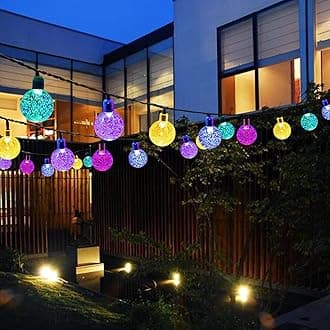 Garlocht Solar String Lights Outdoor 30 LED 16Ft/5M Garden Solar Lights Waterproof Globe Fairy Lights Outdoor/Indoor Decorative Lighting for Home, Garden, Party, Christmas, Festival (Multi-Coloured)