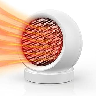 Coolfor Space Heater,600W Energy Efficient Desk Heater for Indoor Use,PTC Ceramic Fast Heating Electric desktop for Home Bedroom Office Desk White