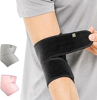 Bracoo Elbow Support for Gym, Pain Relief, Breathable Neoprene Elbow Brace for Sport, Tendonitis, Injury Recovery, Reversible Arm Wrap Fits Right Left Arm, ES10, Black