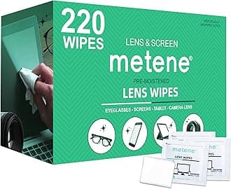 220 Pack Lens Cleaning Wipes, Pre-Moistened and Individually Wrapped Eyeglass Wipes, Glasses Cleaner for Eyeglasses, Camera Lens, Tablets, Phone, Computer Screen and Other Delicate Surfaces