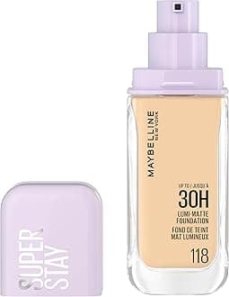 New York, Super Stay Lumi-Matte Liquid Foundation, 30hr Longwear formula, Light as Air, Waterproof, Sweatproof, Luminous Matte Finish - 118