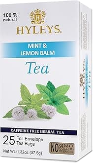 Sleep Lemon Balm Herbal Tea - Relaxing Evening Blend, Caffeine-Free, 100% Natural, Non-GMO, Gluten-Free, Dairy-Free, Sugar-Free, Decaf - 25 Tea Bags