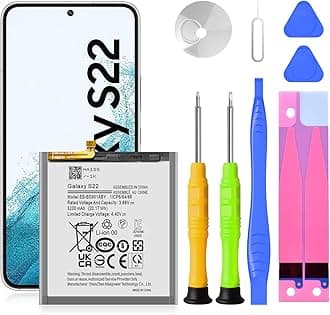 Galaxy S22 Battery, (Upgraded) 5200mAh High Capacity Li-Polymer Replacement Battery EB-BS901ABY for Galaxy S22 5G SM-S901 SM-S901U SM-S901E SM-S901W with Repair Tool Kits