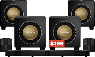 Nakamichi Dragon 11.4.6 Ch Surround System w Dolby Atmos/DTS:X Pro (Pro Cinema Engine), HiFi AMTs, Quad Reference 12" Subs, Bipolar Surr, 6 Discrete Height Ch, 5500Watts Max Output. AVR Grade Soundbar