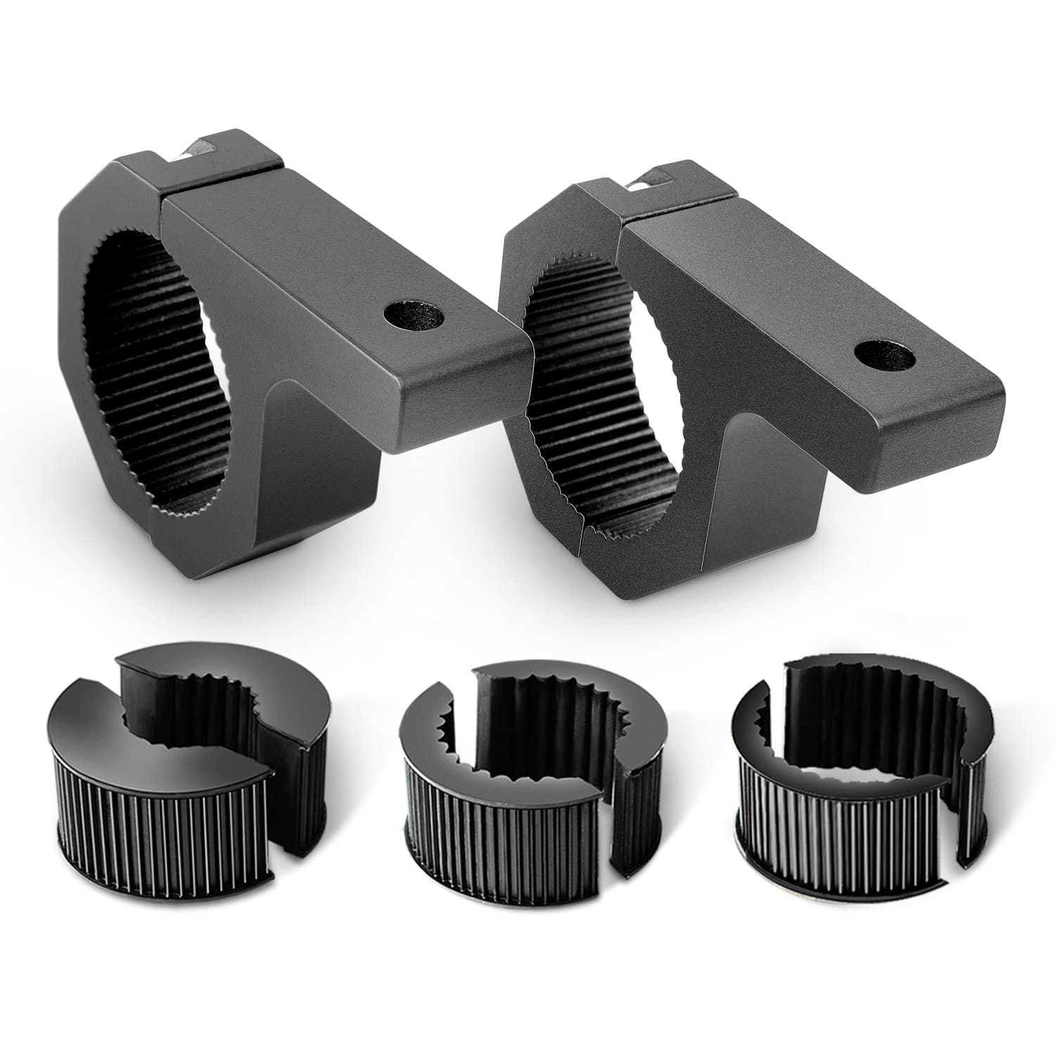 Nilight 90020B 2 Pack Mounting Bracket Kit LED Off Road Light Horizontal Bar Tube Clamp Roof Roll Cage Holder, Black