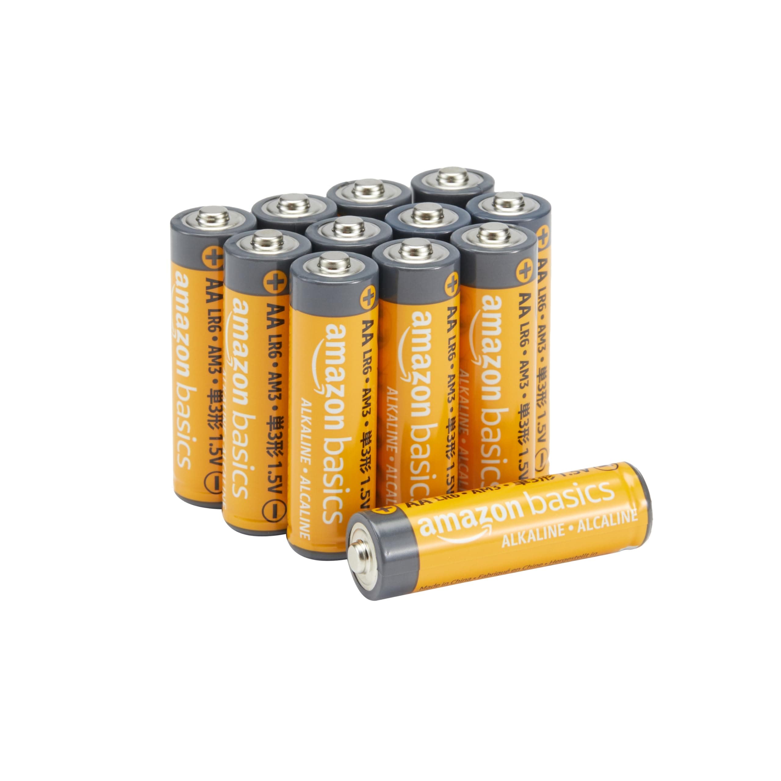 Amazon Basics 12-Pack AA Alkaline High-Performance Batteries, 1.5 Volt, 10-Year Shelf Life