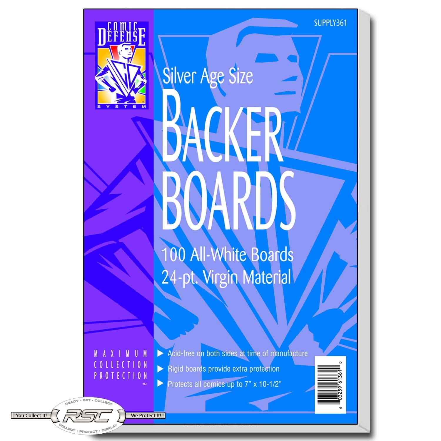 Silver Age Comic Book Backer Boards 7" x 10 1/2"