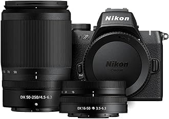 Nikon Z50II with 16-50mm and 50-250mm Two Lens Kit, Mirrorless Digital Camera Kit - Black