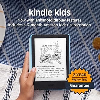 – Amazon Kindle Kids (newest gen) - If it breaks, we will replace it, includes age-appropriate books and cover, with glare-free display, faster page turns – 16 GB – Unicorn Valley