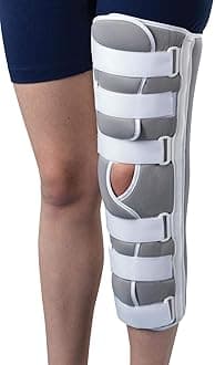 Medilink Knee Brace immobilizer adjustable- knee immobilizer brace support splint - knee support for injuries, post surgery(with adjustable velcro) (14 inches / 35 cms) (Extra Large)