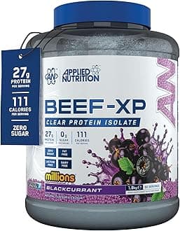 Beef XP - Clear Hydrolysed Protein Isolate, Fruit Juice Style, Dairy Free Beef Protein Powder, Lactose Free, Zero Sugar, Low Fat (1.8 Kg, Million Blackcurrant)