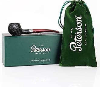 Pipes Dracula Collection 406 - Red & Black Handmade Wood Briar Pipe, Collectible Legacy Stamping, Prince Shaping, Sanded Finish, 3mm