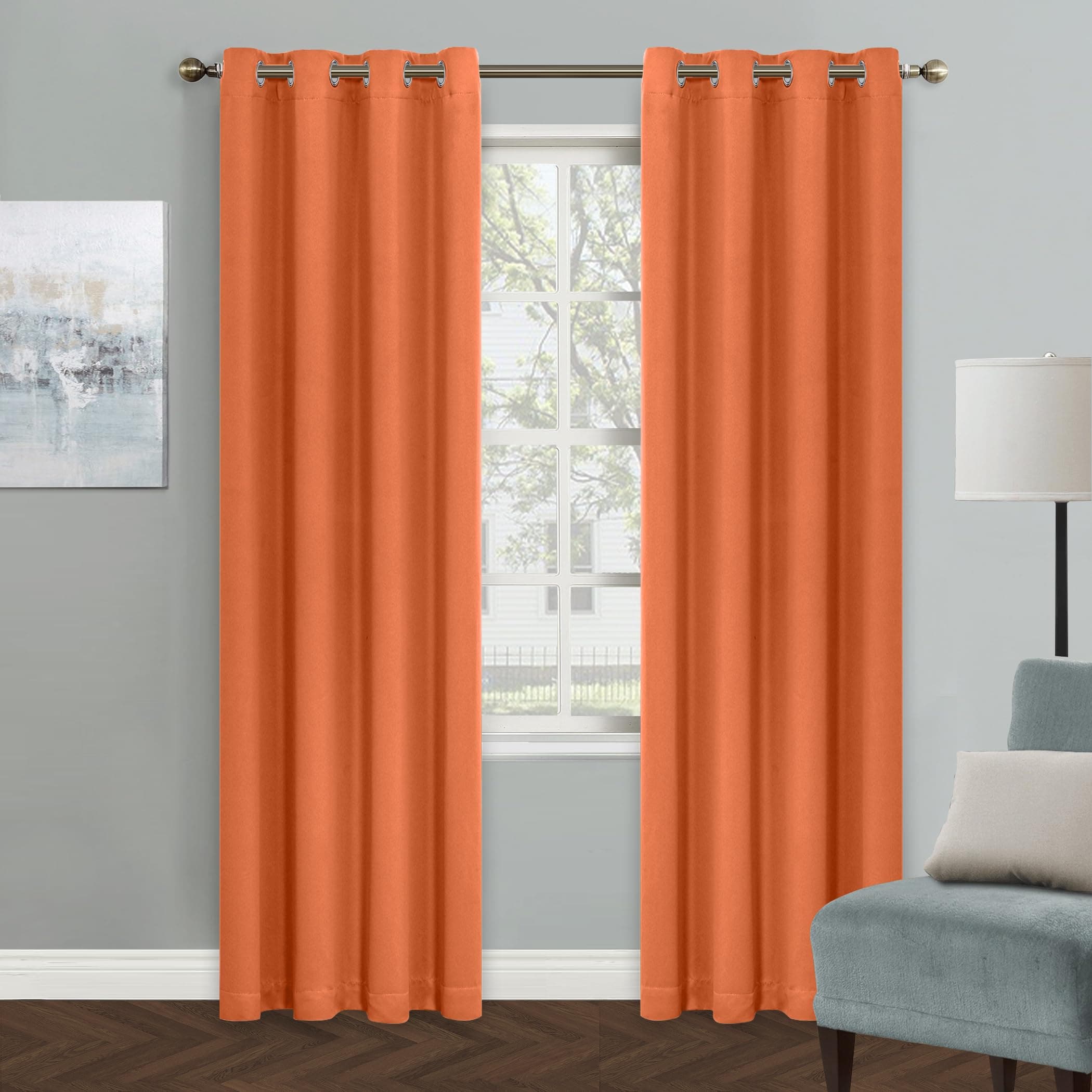 orange curtain 1 panel