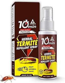 Amish Herbal Termite Spray 100ml Pack-5 |10 Minutes Formula |Removes Entire Termite colony|Powerful 100% Organic No Chemical Termite Repellent Spray for Home Furniture Long Lasting Wood Protection