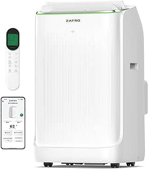ZAFRO 16,000 BTU (12,000 BTU SACC) Portable Air Conditioners, Ultra Quiet(42dB) Dual Duct Smart AC with Drainage-free Cooling/24Hrs Timer/APP/Remote/Cool, Fan & Dehumidifier Modes for Indoor Rooms