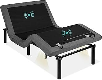 Ergonomic Twin XL Size Adjustable Bed Frame, Electric Base w/Wireless Remote Control, Nightlight, Massager, 2 USB Ports