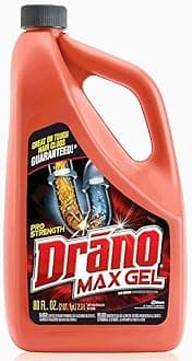Drano Max Gel Drain Clog Remover and Cleaner for Shower or Sink Drains, Unclogs and Removes Hair, Soap Scum and Blockages, 80 Oz