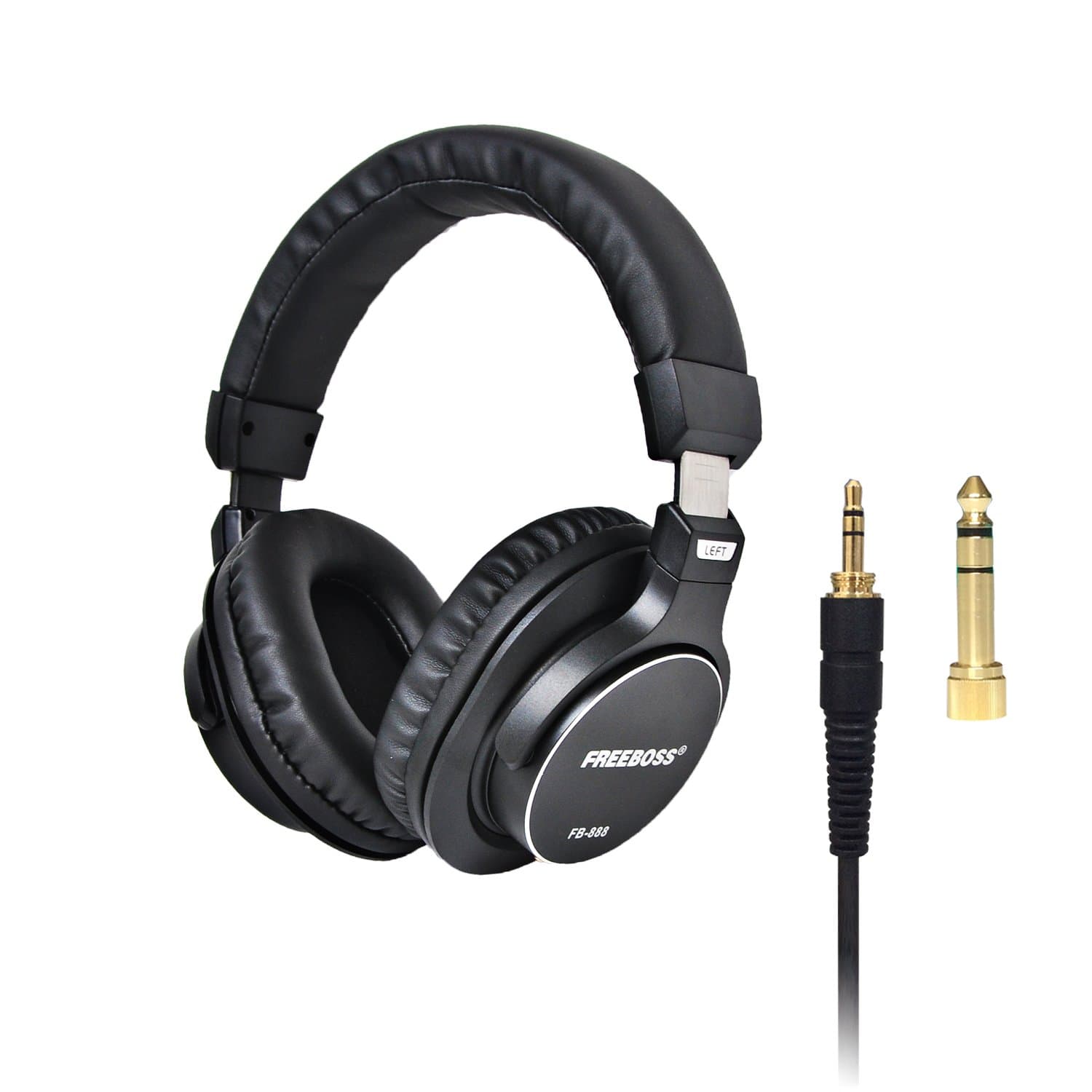 FB-888 45mm Drivers Single-Side Detachable Cable 3.5mm Plug 6.35mm Adapter Monitor Headphones