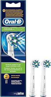 Oral-B CrossAction Toothbrush Heads Pack Of 2 Replacement Refills For Electric Rechargeable Toothbrush