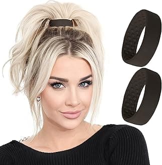 Medium PONY-O for Fine to Normal Hair or Slightly Thick Hair - PONY-O Revolutionary Hair Tie Alternative Ponytail Holders - 2 Pack Black Original Patented Hair Styling Accessories