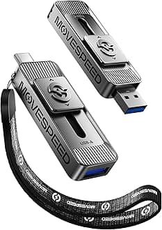 128GB Solid State Drives with Dual Ports & Push-Pull Design — 560MB/s Read Speed, Type C + USB 3.2 Drive Portable ssd for iPhone 15/16/Android/Mac