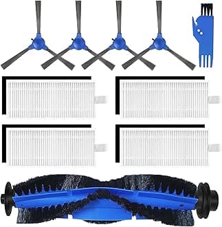 Replacement Parts for Eufy Robovac 11S, 12, 15T, 15C, 25C, 30, 30C, 35C Slim Carpet Robotic Vacuum Cleaner, 4 Side Brushes, 4 Filters, 1 Roller Brush and Clean Tools Accessories Kit 10 Pack