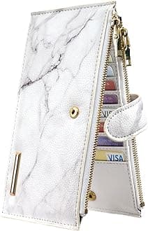 Women's RFID Blocking Large Capacity Wallet Multi Card Organizer Bifold Wallet for Women with Zipper Pocket