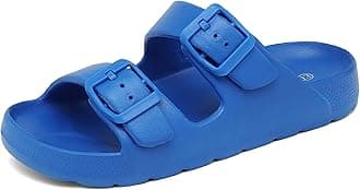 INMINPIN Boys Girls Double Buckle Slide Sandals Comfort Beach Pool Shower Slippers Adjustable Indoor Outdoor Little Kid/Big Kid