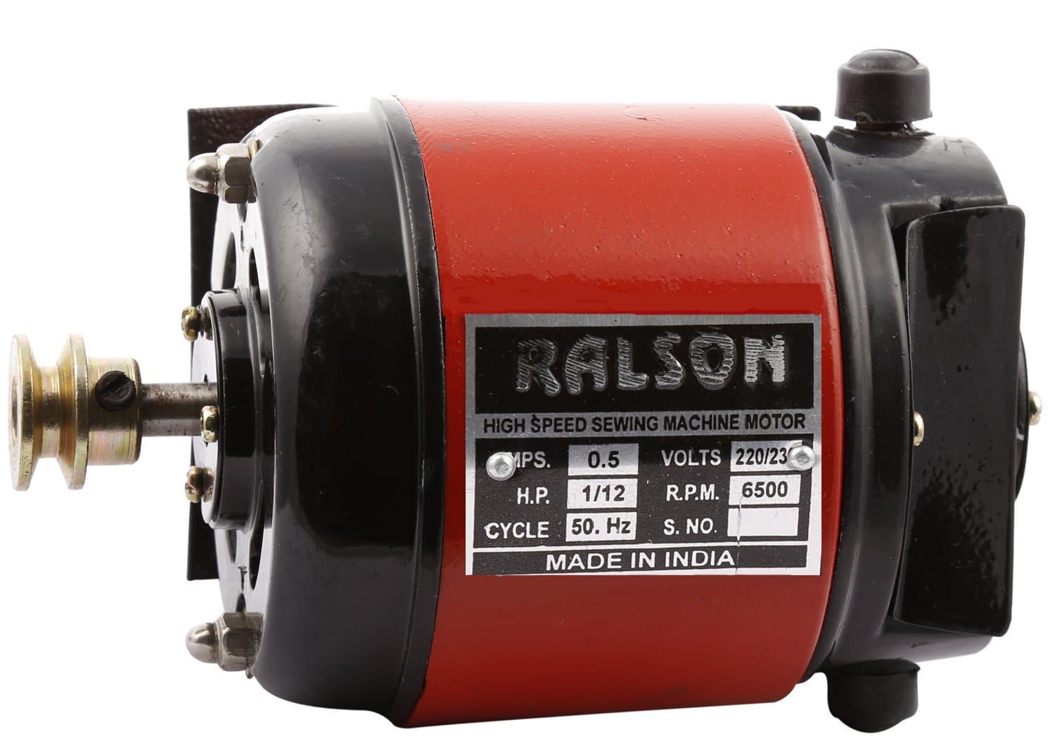 Ralson Cast Iron Sewing Machine Motor Ralson (50 Watts, Red & Black)