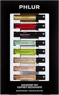 PHLUR Fragrance Discovery Set (2025) - 8pc Perfume Sample Set ft. New Releases Vanilla Skin, Rose Whip & Golden Rule - 2mL Mini Perfume Fine Fragrance Samples (8 x 2mL)