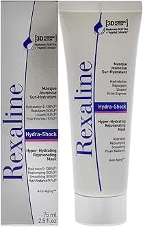 Rexaline - Hydra-Shock - Hyper-Hydrating Rejuvenating Mask - Moisturizing/Hydrating Face Mask - Anti Wrinkle, Anti Aging And Plumping Face Mask With Hyaluronic Acid - Cruelty Free -75Ml