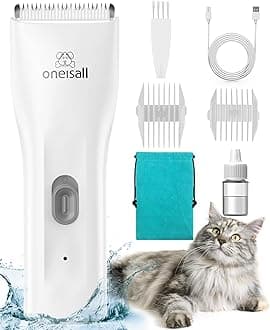 oneisall Pet Clipper for Cat Matted Hair, Pet Shaver for Cats Quiet Pet Hair Clippers Cordless Cat Clippers for Matted Hair Cat Clippers for Long Hair(Standard Blade)