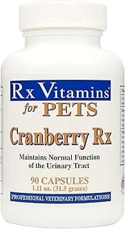 Rx Vitamins Cranberry Pills for Dogs - Cat Urinary Tract Medicine Support - UTI Treatment for Pets - Dog & Cat Urinary Relief Aid - 90 Cap.