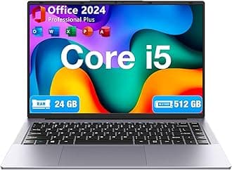 Laptop Computer, 15.3” FHD IPS 100% sRGB, Intel Core i5 (Up to 3.6GHz), 24GB RAM 512GB SSD, Win 11 Pro, Silver – Business & Student Notebook PC