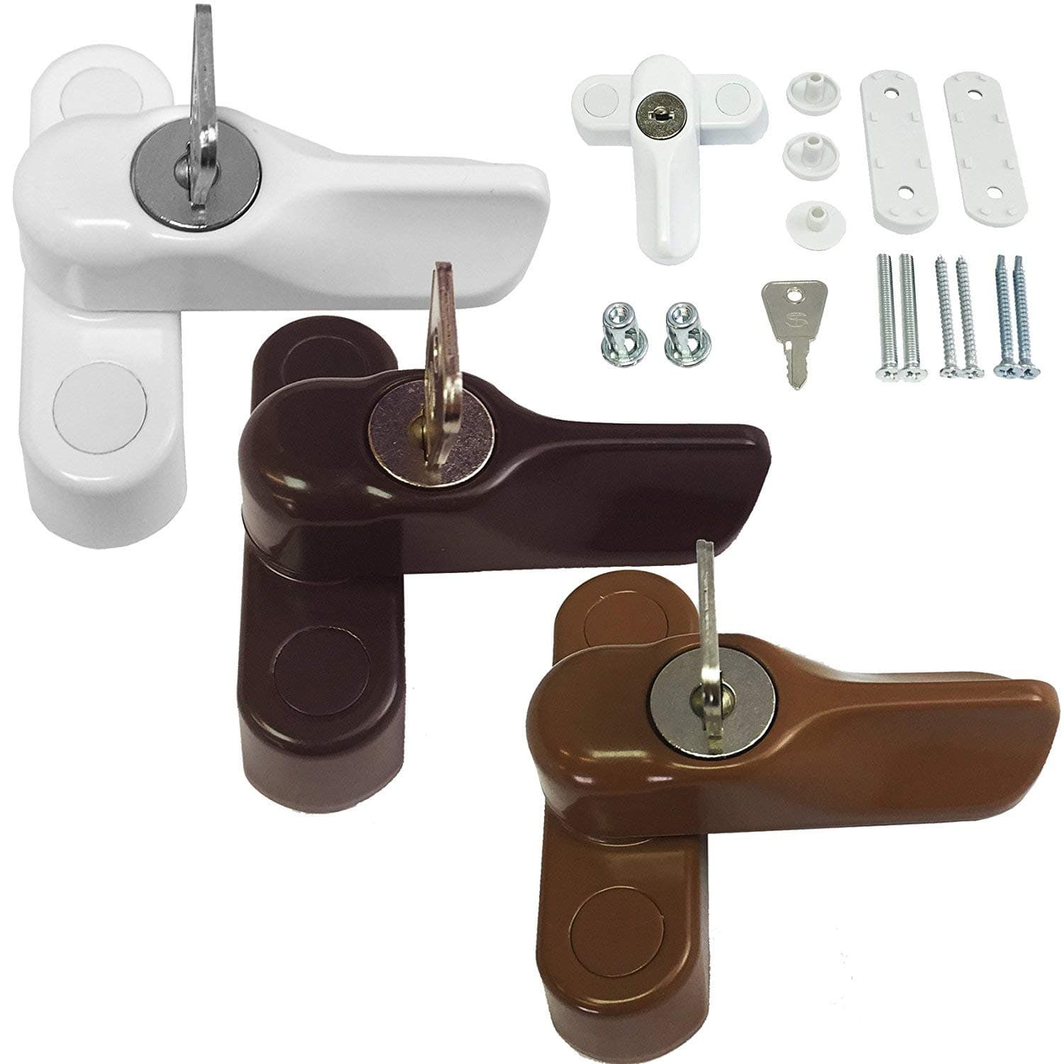 Key Locking Sash Window Jammer/Window Restrictor for UPVC Windows & Doors - Extra Security