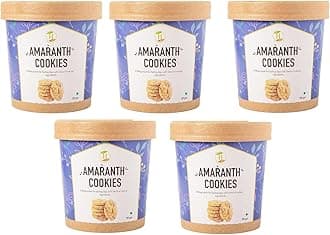 Healthy Lives® Amaranth Farali Biscuits Cookies for Fasting | Tasty, Healthy & Delicious Fast Cookies for Adults & Kids | Made with Jaggery, Butter Milk (100g, Pack of 5)