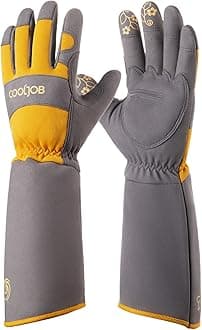 Thorn Proof Rose Pruning Garden Gloves for Women, Long Sleeve Padded Yard Work for Bush, Blackberry, Cactus, Heavy Duty/Puncture Resistant/Machine Washable, Medium, Yellow