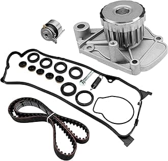 Engine Timing Belt Kit with Water Pump | Compatible with 2001-2005 Honda Civic HX EX LX GX DX 1.7L L4 SOHC 16V Engine | Replaces# TCK312, TBK312