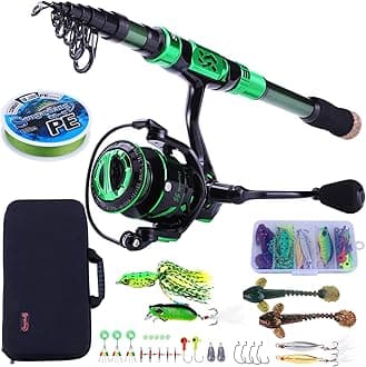 Fishing Rod and Reel Set, Carbon Fiber Telescopic Fishing Rod 12+1BB Reel with Carry Bag for Saltwater and Freshwater