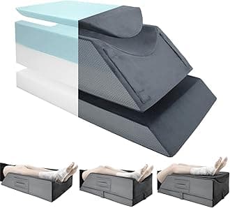 Leg Elevation Pillows for After Surgery,4-Height Adiustable Leg Elevating Pillow,Knee Surgery Recovery Equipment,Knee Pillow,Leg Pillow,Washable/Removable Cover(29"x16.5"x9.5")