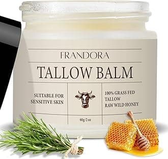 Beef Tallow and Honey Balm for Skin, All-Natural Moisturizer for Face and Body, Hydrating Grass-Fed Beef Tallow & Raw Wild Honey Blend