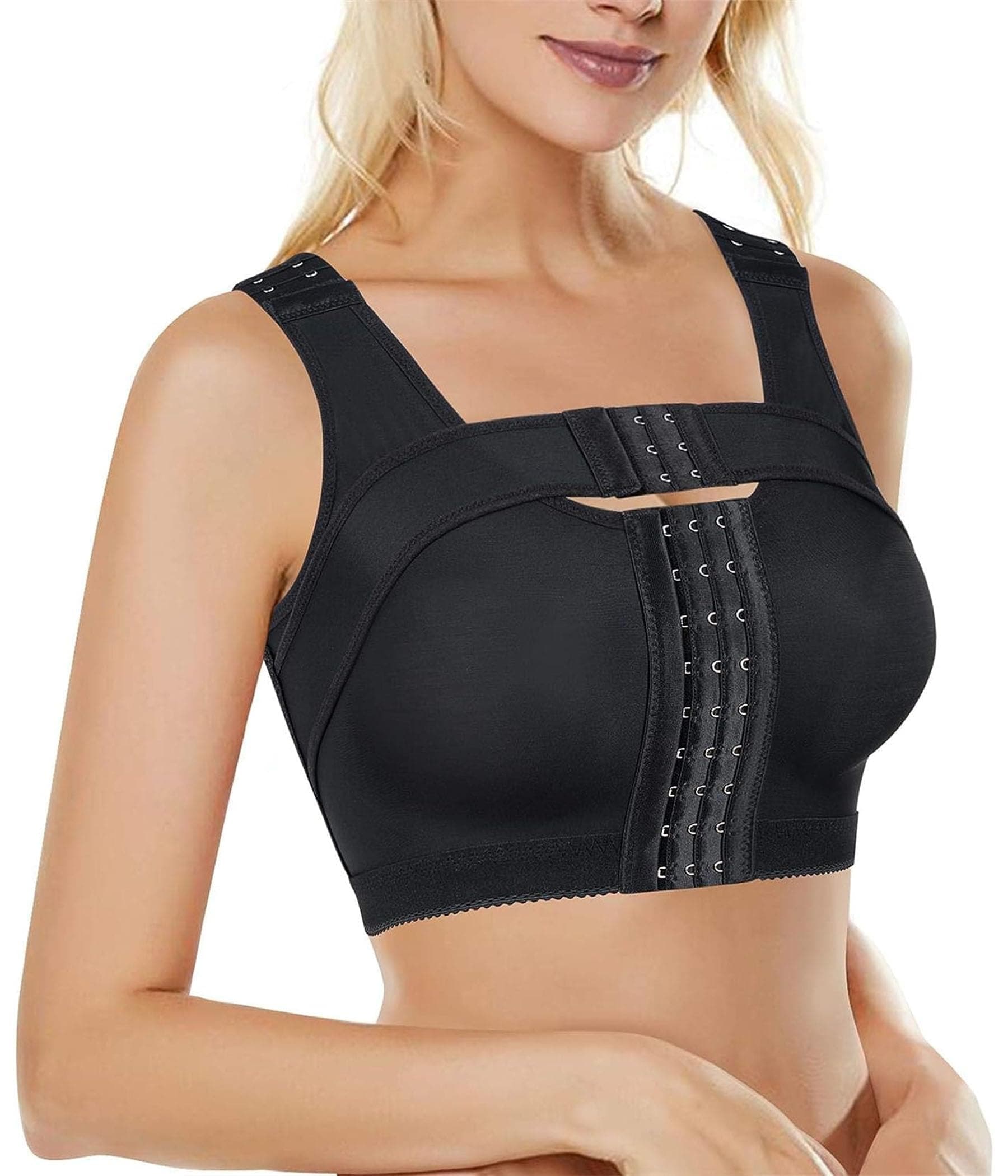 Womens Brabic Womens' Front Closure Post-surgery Posture Corrector Bra Full Coverage Bra