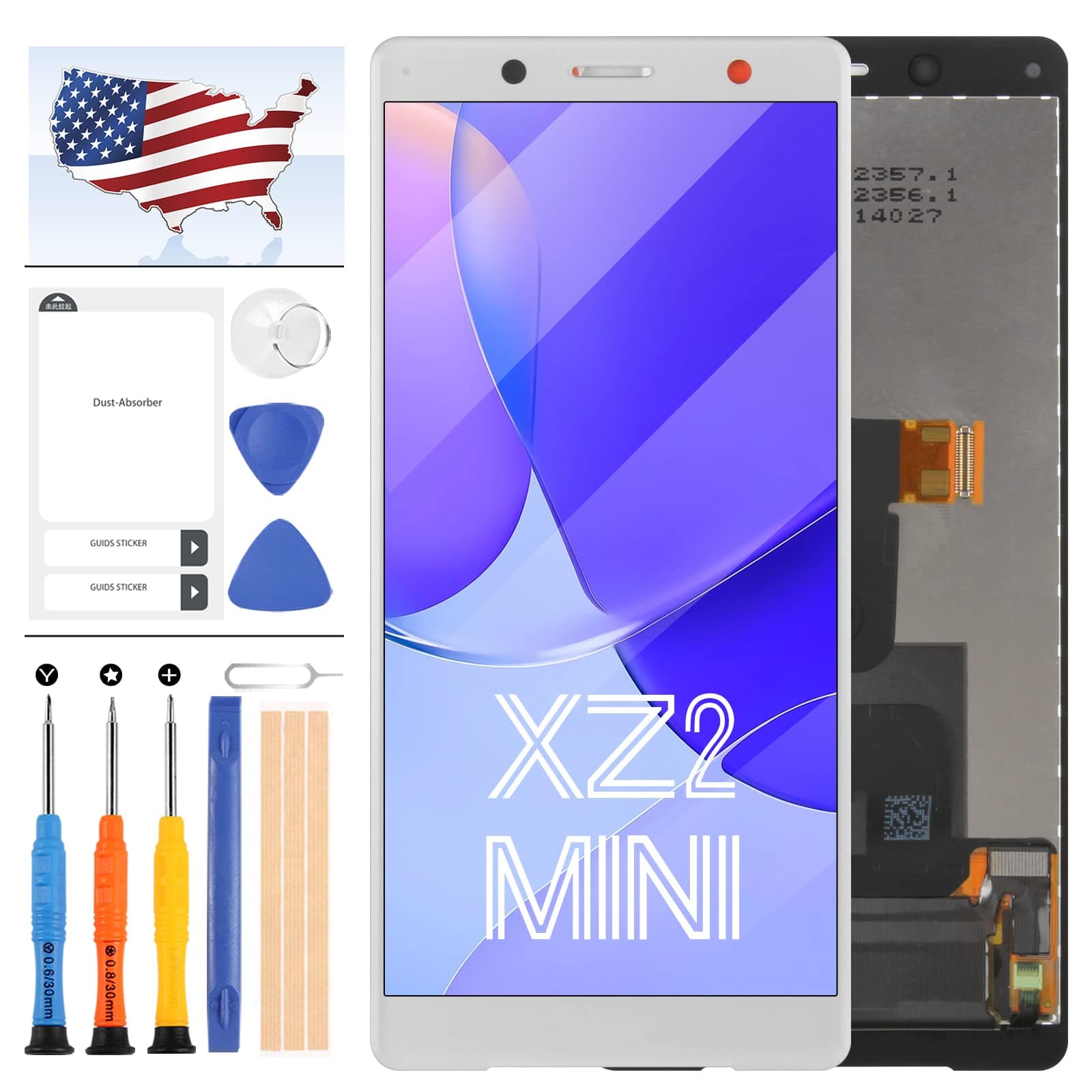 for Sony Xperia XZ2 Compact Screen Replacement 5.0" for Sony XZ2 Mini H8324 H8314 LCD Display Touch Screen Digitizer Assembly Matrix Sensor Glass Lens Kits with Free Tools (Silver no Frame)