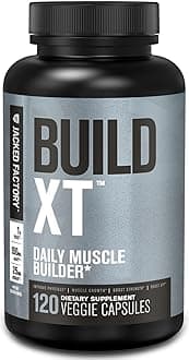 Build-XT Daily Muscle Builder & Performance Enhancer - Muscle Building Supplement for Muscular Strength & Growth | Trademarked Ingredients Peak02, ElevATP, & Astragin - 120 Veggie Pills